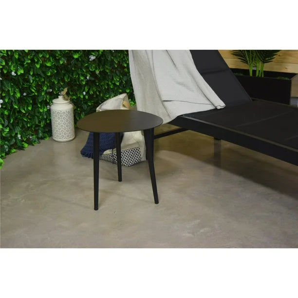Corriveau International – Outdoor triangular side table 16"x16"x16" – Black aluminum