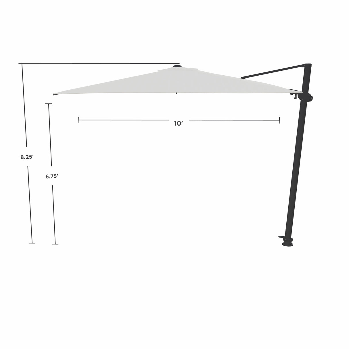 Parasol Cantilever Treasure Garden AG25T 10’ Carré Naturel | Parasol Déporté 360° avec Inclinaison