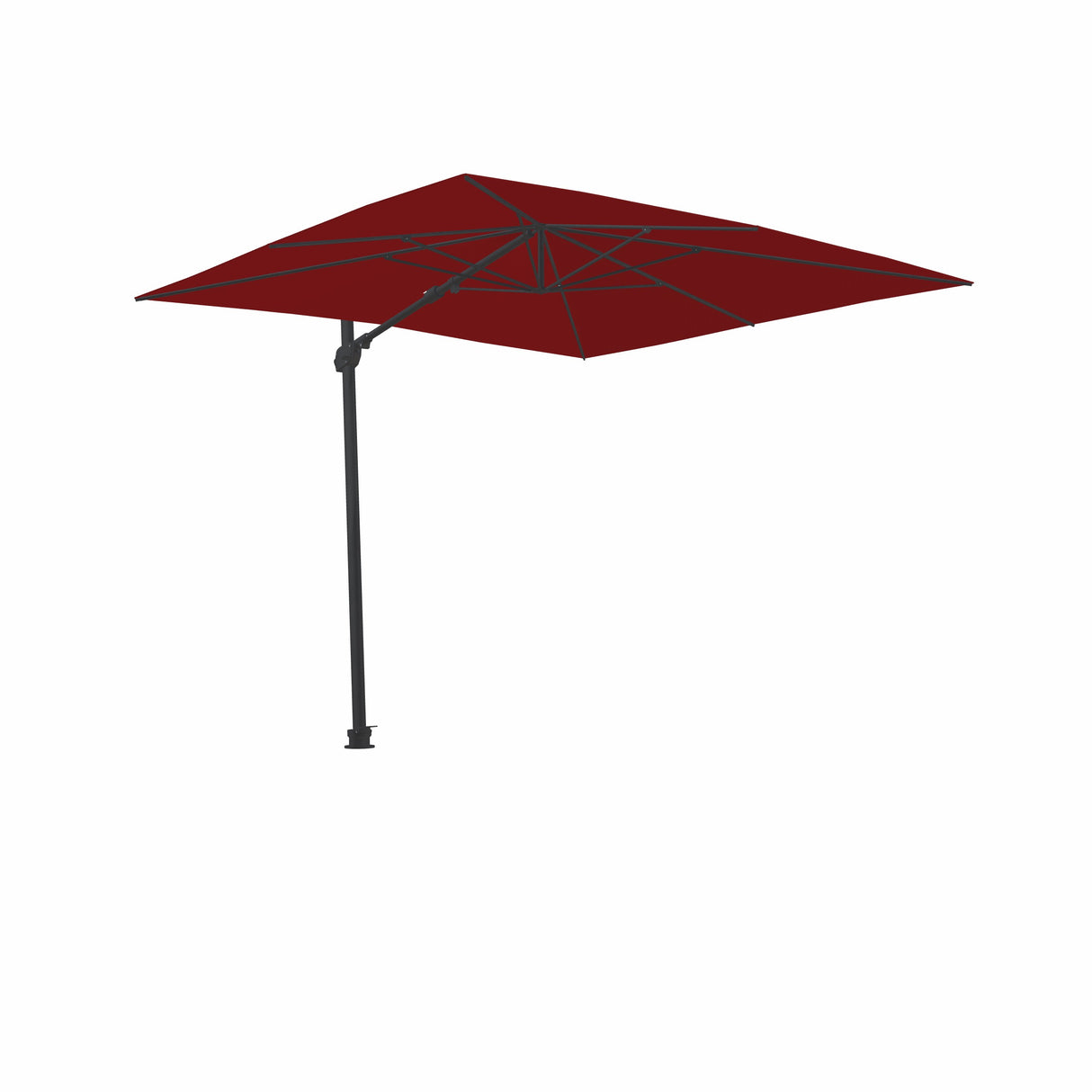 Parasol Cantilever Treasure Garden AG25T 10’ Carré Rouge | Parasol Déporté 360° avec Inclinaison