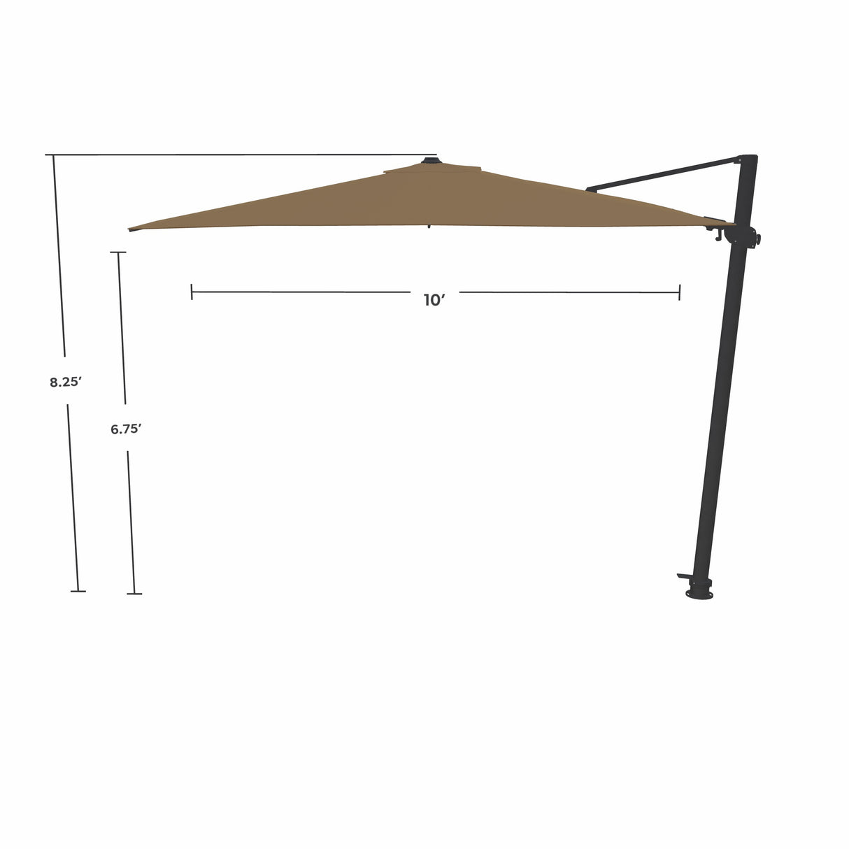 Parasol Cantilever Treasure Garden AG25T 10’ Carré Sand | Parasol Déporté 360° avec Inclinaison