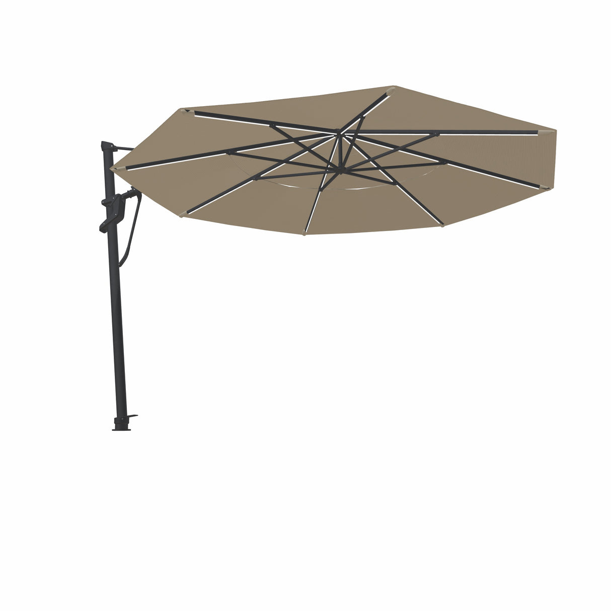 Parasol Cantilever Treasure Garden Starlux AKZ Plus 13’ Octogonal Beacon Ash | Parasol Déporté avec Lumières Intégrées