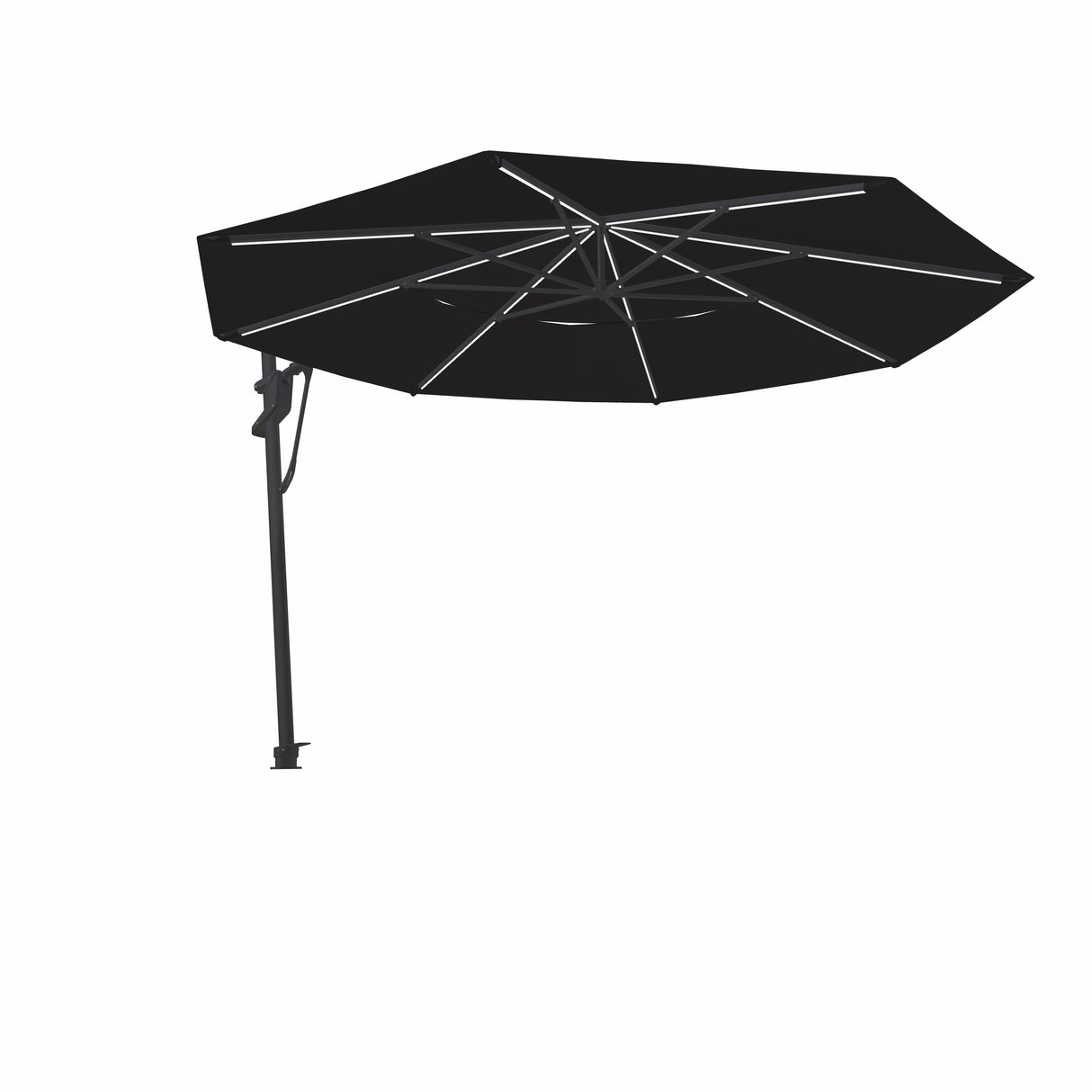 Parasol Cantilever Treasure Garden Starlux AKZ Plus 13’ Octogonal Black | Parasol Déporté avec Lumières Intégrées