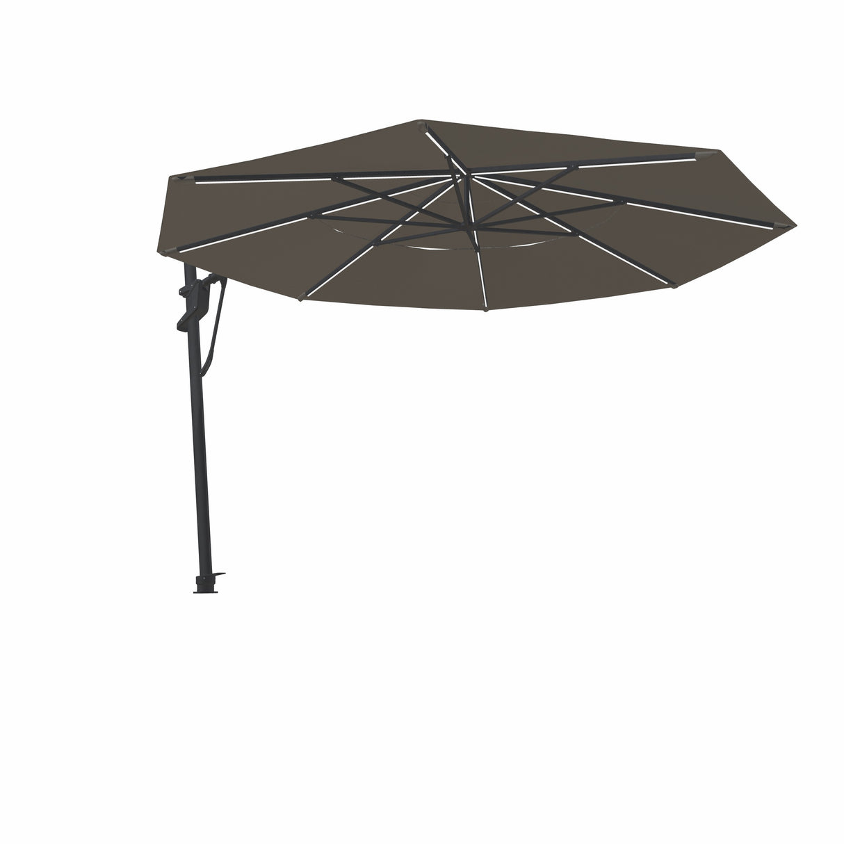 Parasol Cantilever Treasure Garden Starlux AKZ Plus 13’ Octogonal Cast Slate | Parasol Déporté avec Lumières Intégrées