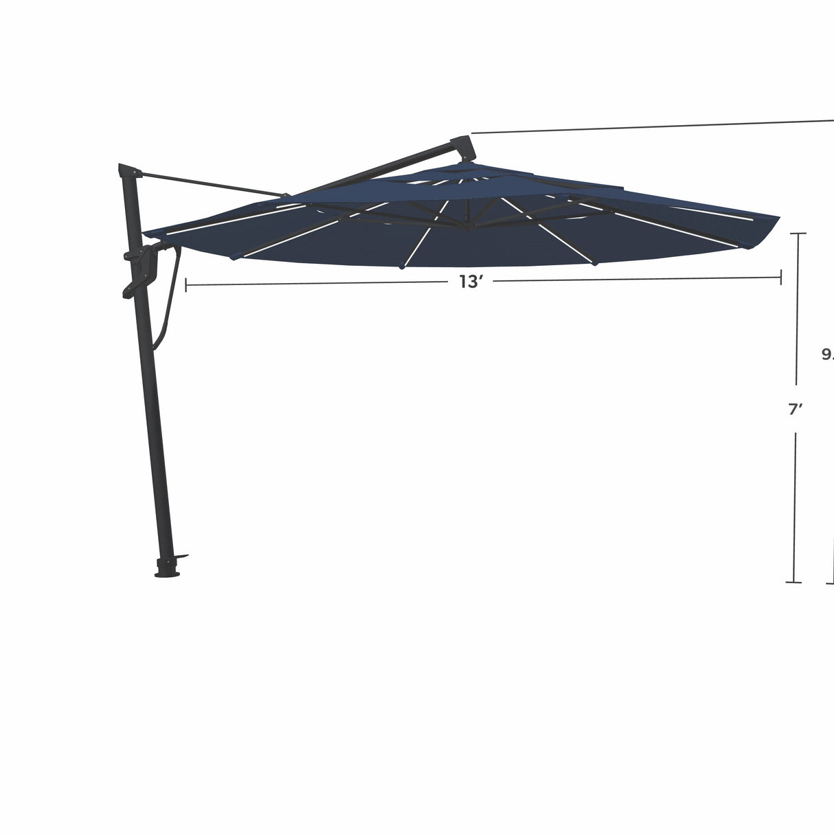 Parasol Cantilever Treasure Garden Starlux AKZ Plus 13’ Octogonal Latitude Navy | Parasol Déporté avec Lumières Intégrées