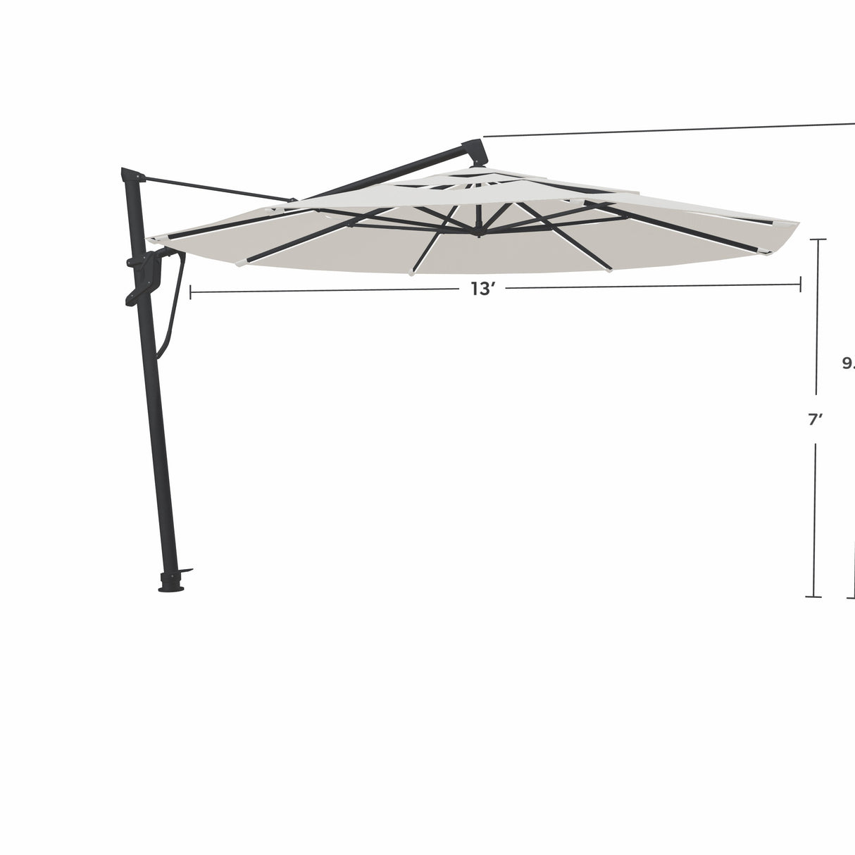 Parasol Cantilever Treasure Garden Starlux AKZ Plus 13’ Octogonal Naturel | Parasol Déporté avec Lumières Intégrées