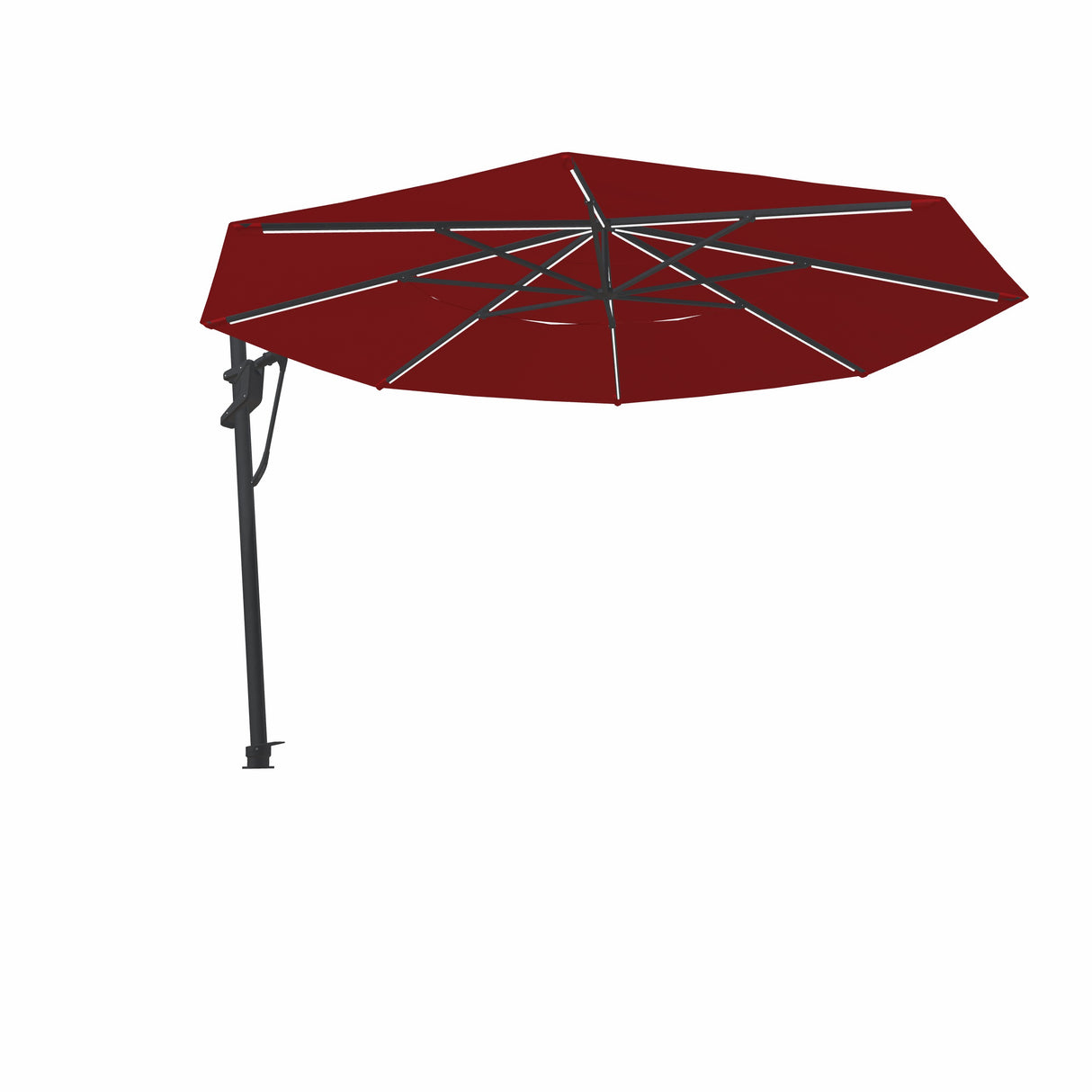 Parasol Cantilever Treasure Garden Starlux AKZ Plus 13’ Octogonal Rouge | Parasol Déporté avec Lumières Intégrées