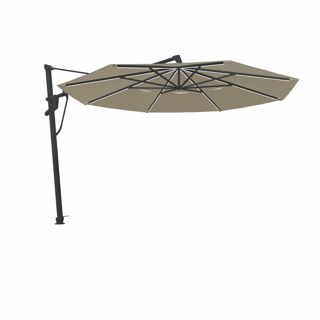 Parasol Cantilever Treasure Garden Starlux AKZ Plus 13’ Octogonal Silver Linen | Parasol Déporté avec Lumières Intégrées