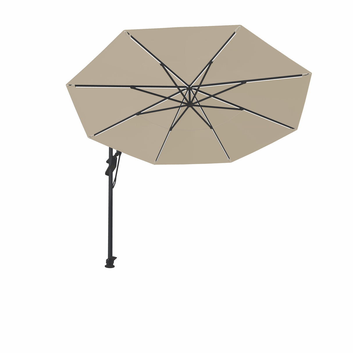 Parasol Cantilever Treasure Garden Starlux AKZ Plus 13’ Octogonal Vanilla | Mât Déporté avec Lumières LED