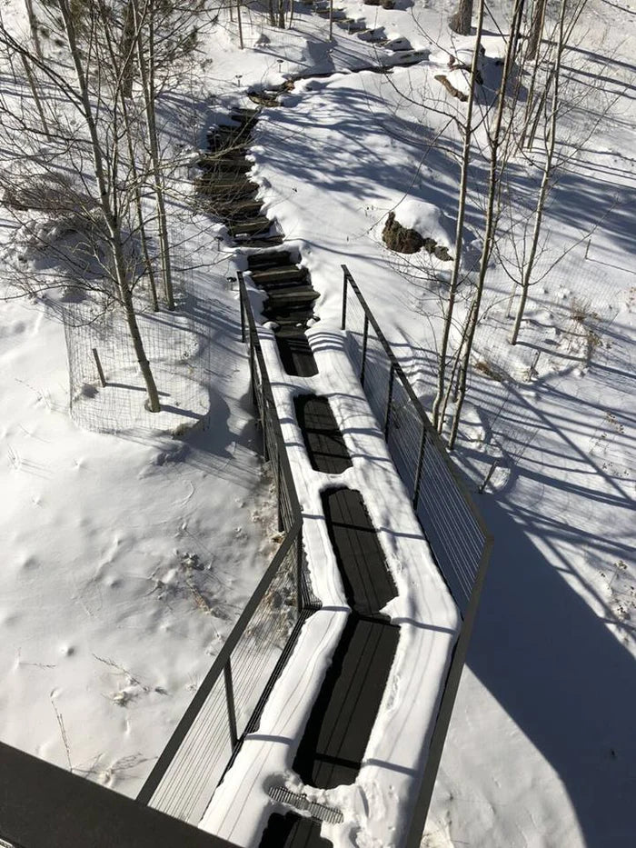 Outdoor heated mat for driveway