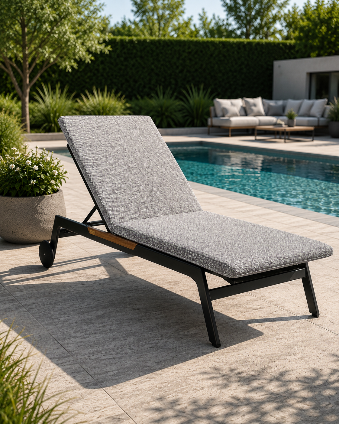 Chaise longue Tintamarre avec coussin par ATOLL | Confort haut de gamme et élégance contemporaine