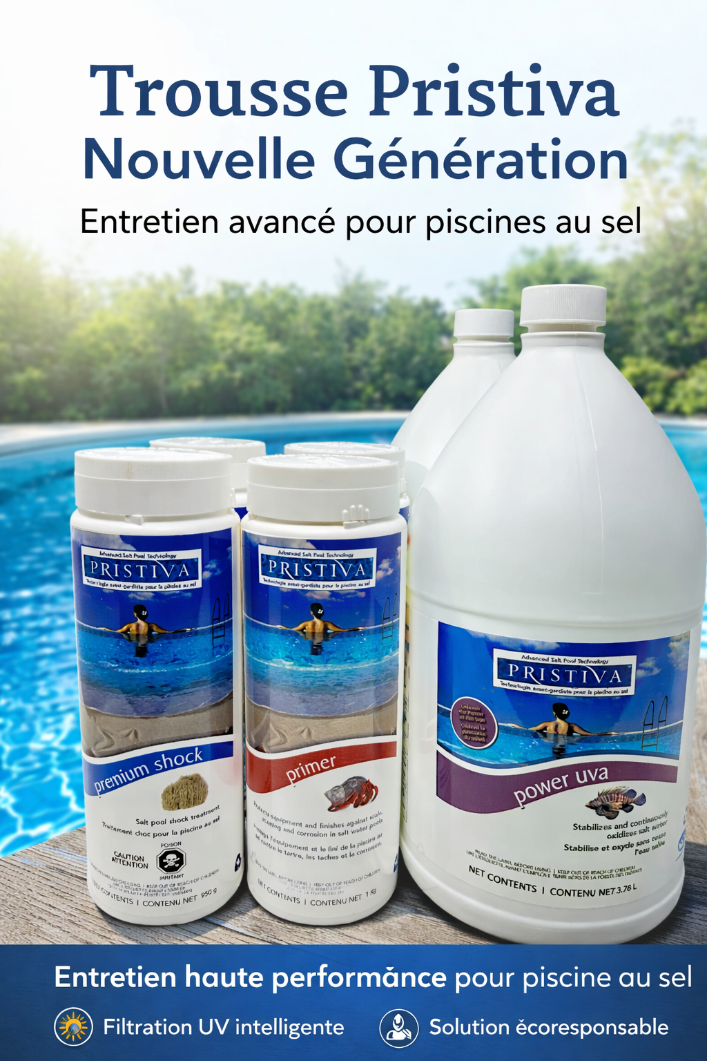 Trousse Pristiva Nouvelle Génération – Traitement Avancé pour Piscine au Sel
