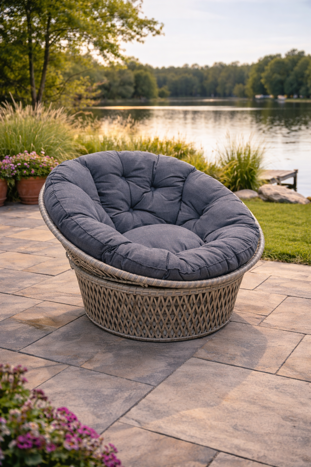 Fauteuil Papasan en Rotin - Meuble extérieur haut de gamme