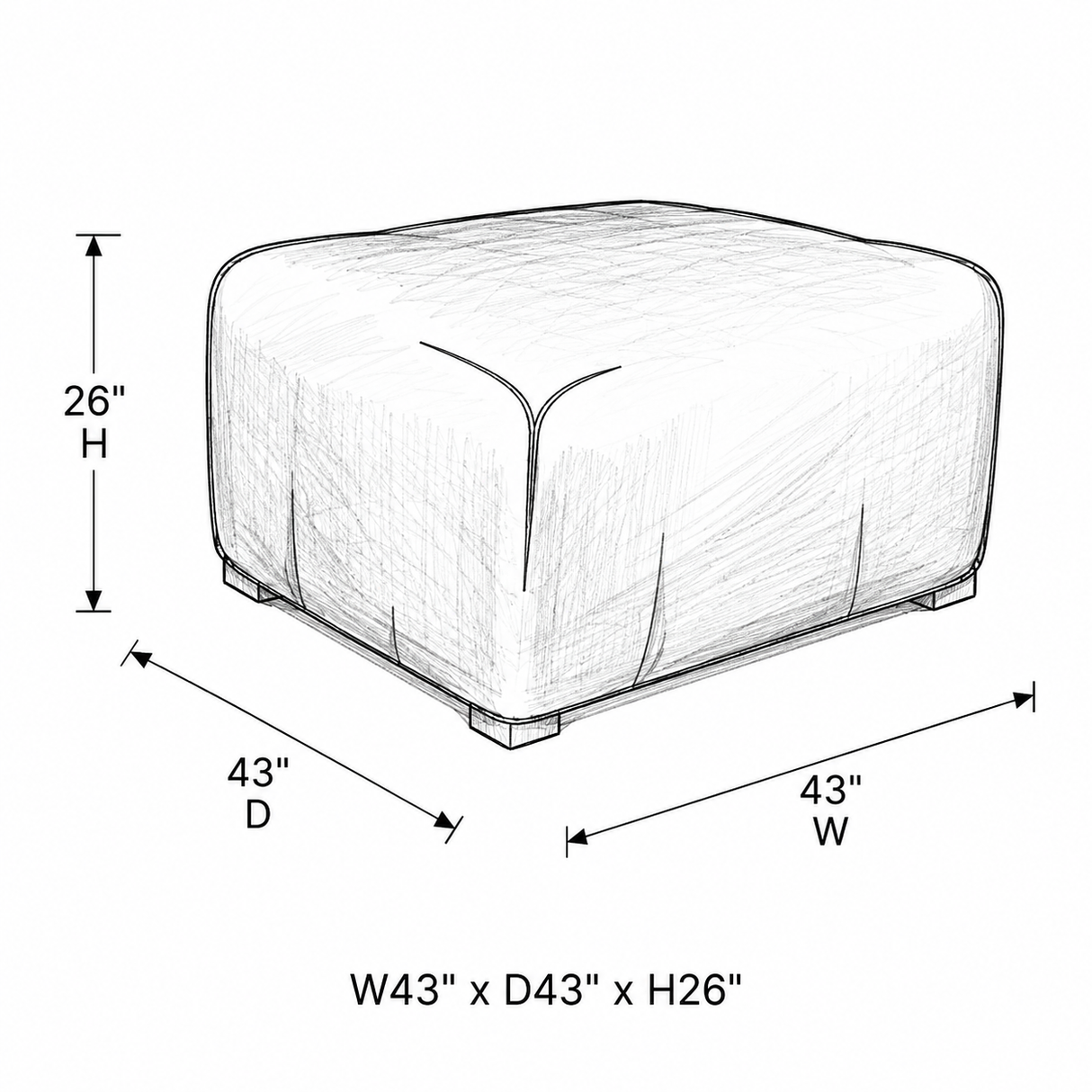 Ratana cover for outdoor club chair – 43 x 43 x 26 in