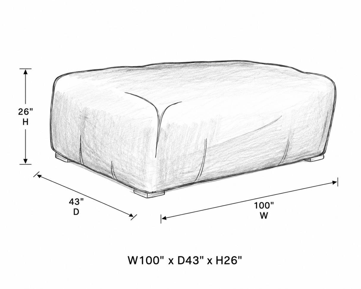 Housse Ratana pour grand sofa extérieur – 100 x 43 x 26 po