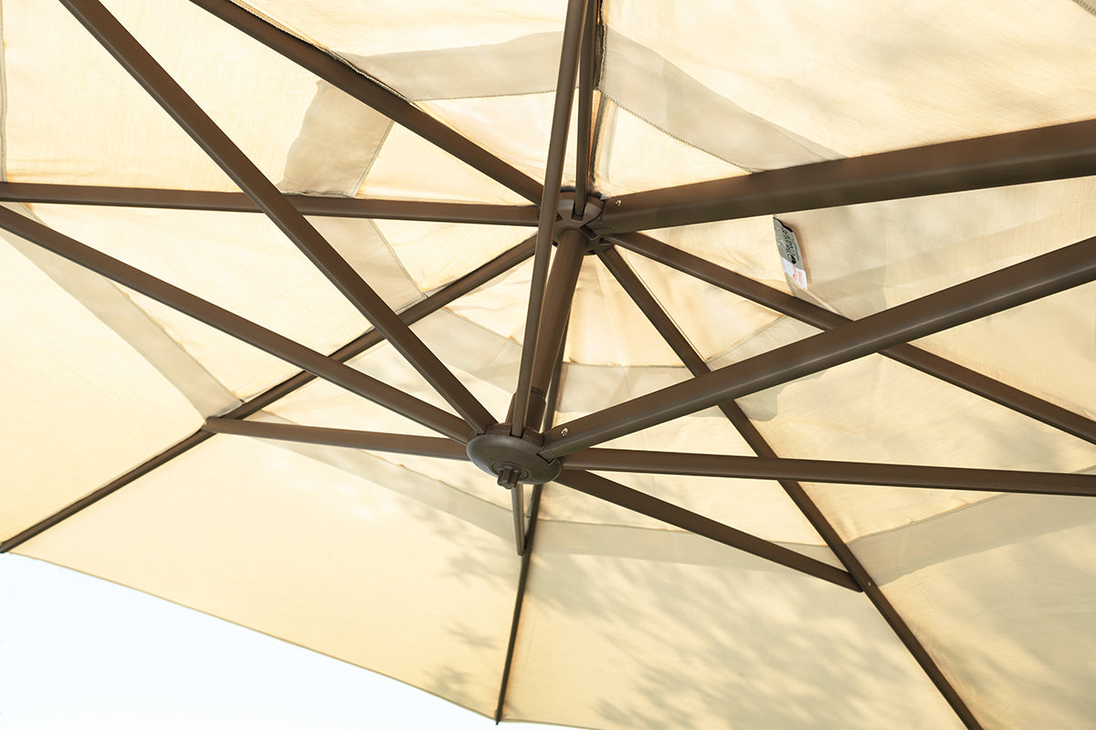 Parasol Cantilever Treasure Garden AG25T 10’ Carré Naturel | Parasol Déporté 360° avec Inclinaison