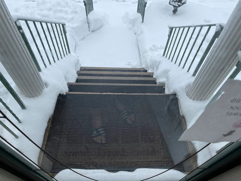 Outdoor heated mat for entrance