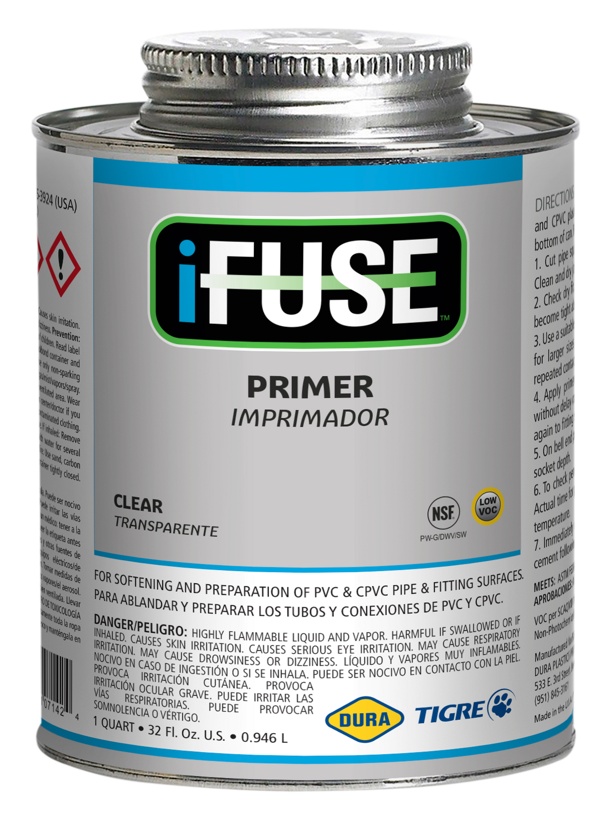 Primer Clear Dura IFQP145 – Préparateur PVC Transparent 1/4 Pint