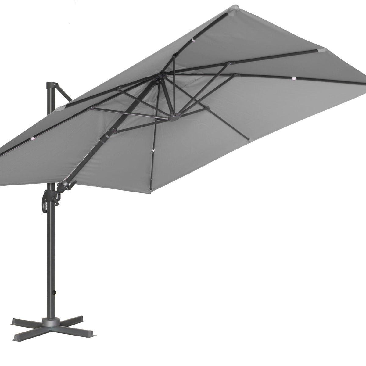 11 Feet Square Hanging Parasol Charcoal Piscine Hippocampe