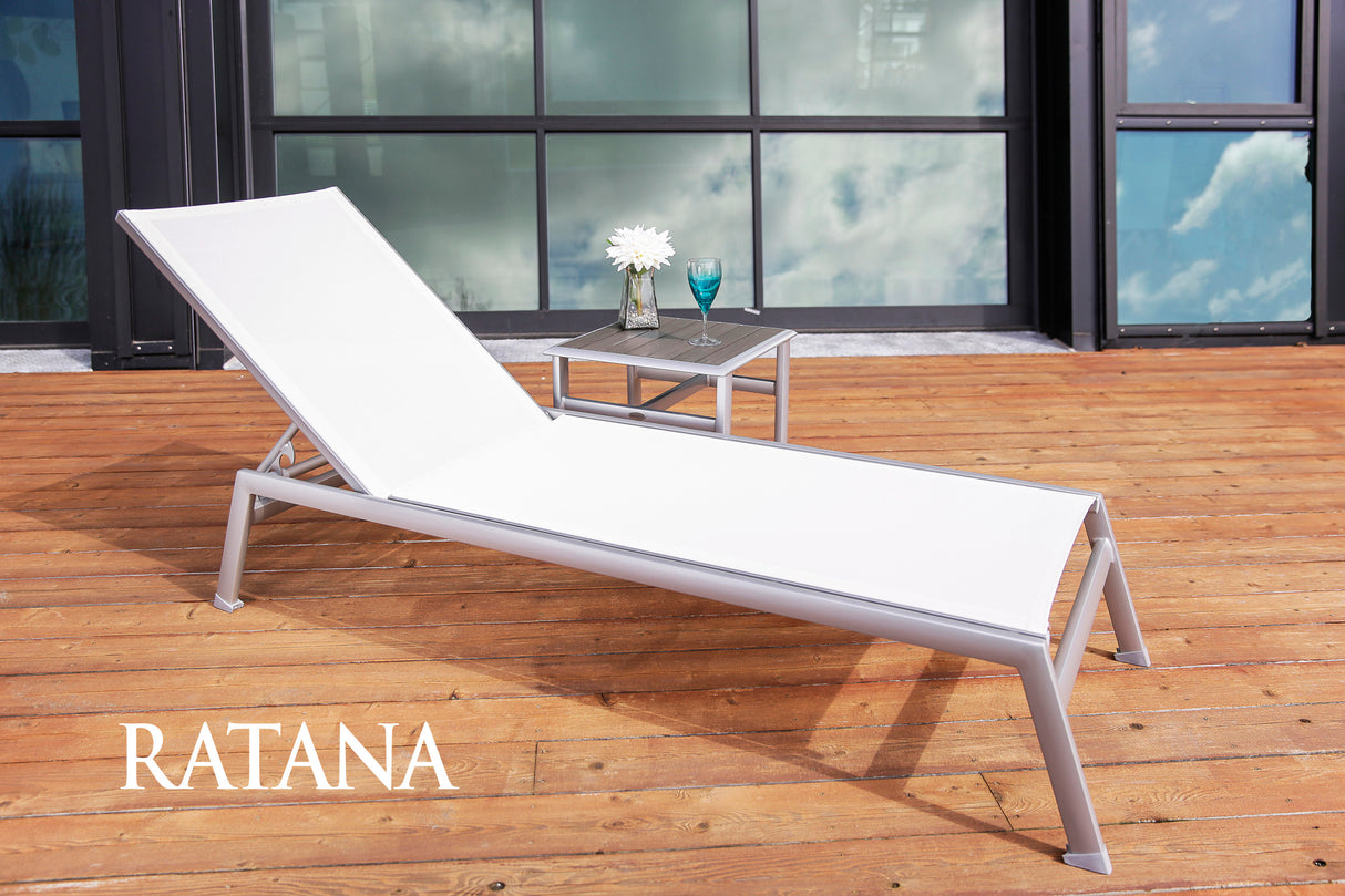 Chaise Longue Ratana Collection Lucca White