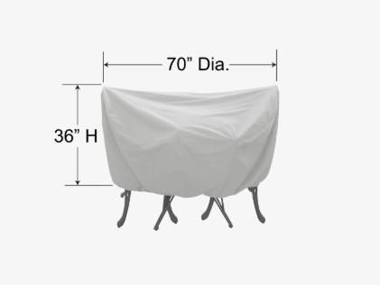 Treasure Garden PFC536 — Cover for 36" bistro set (round/square table + chairs) – pale gray