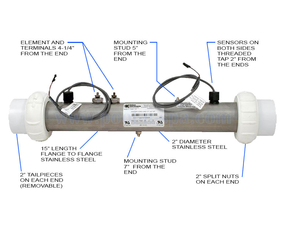 Balboa 5.5 Kw Water Heater with G7512 Sensors