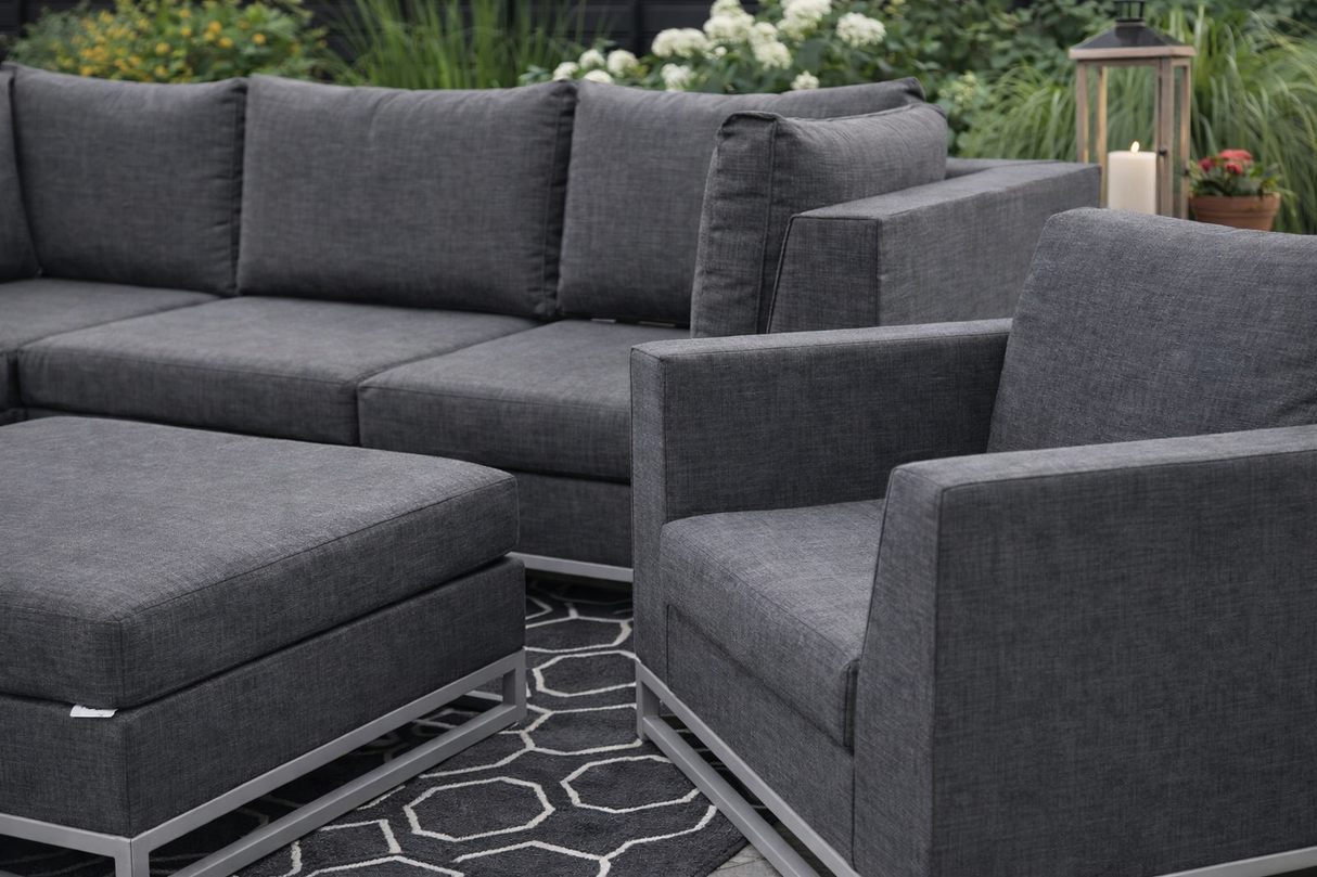 Sectionnel Toscan par HomeGard – Sectionnel Extérieur Modulaire 6 Pièces en Aluminium