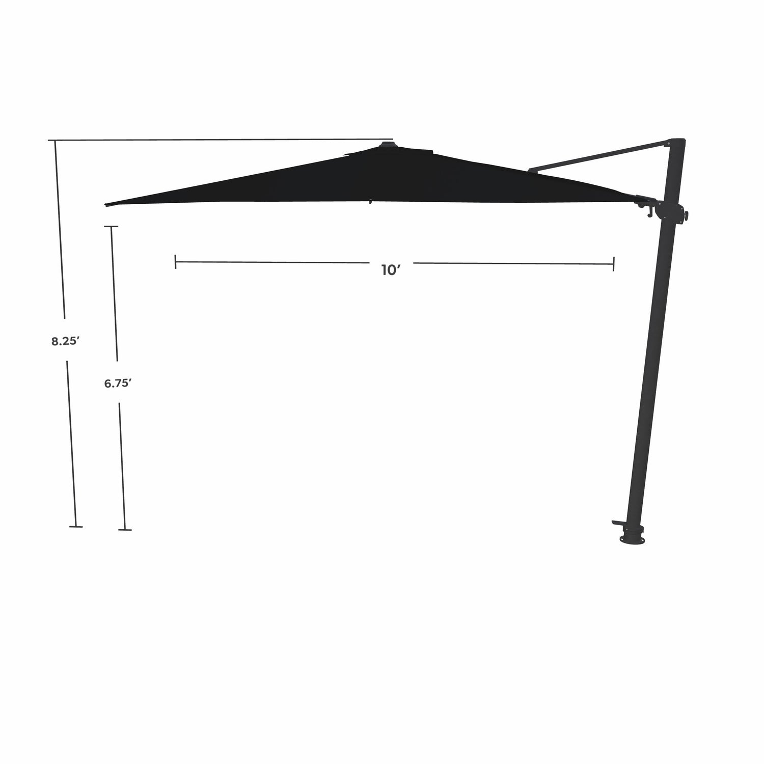 black rectangular patio umbrella canada Treasure Garden AG25T 10' Square Cantilever Umbrella Black