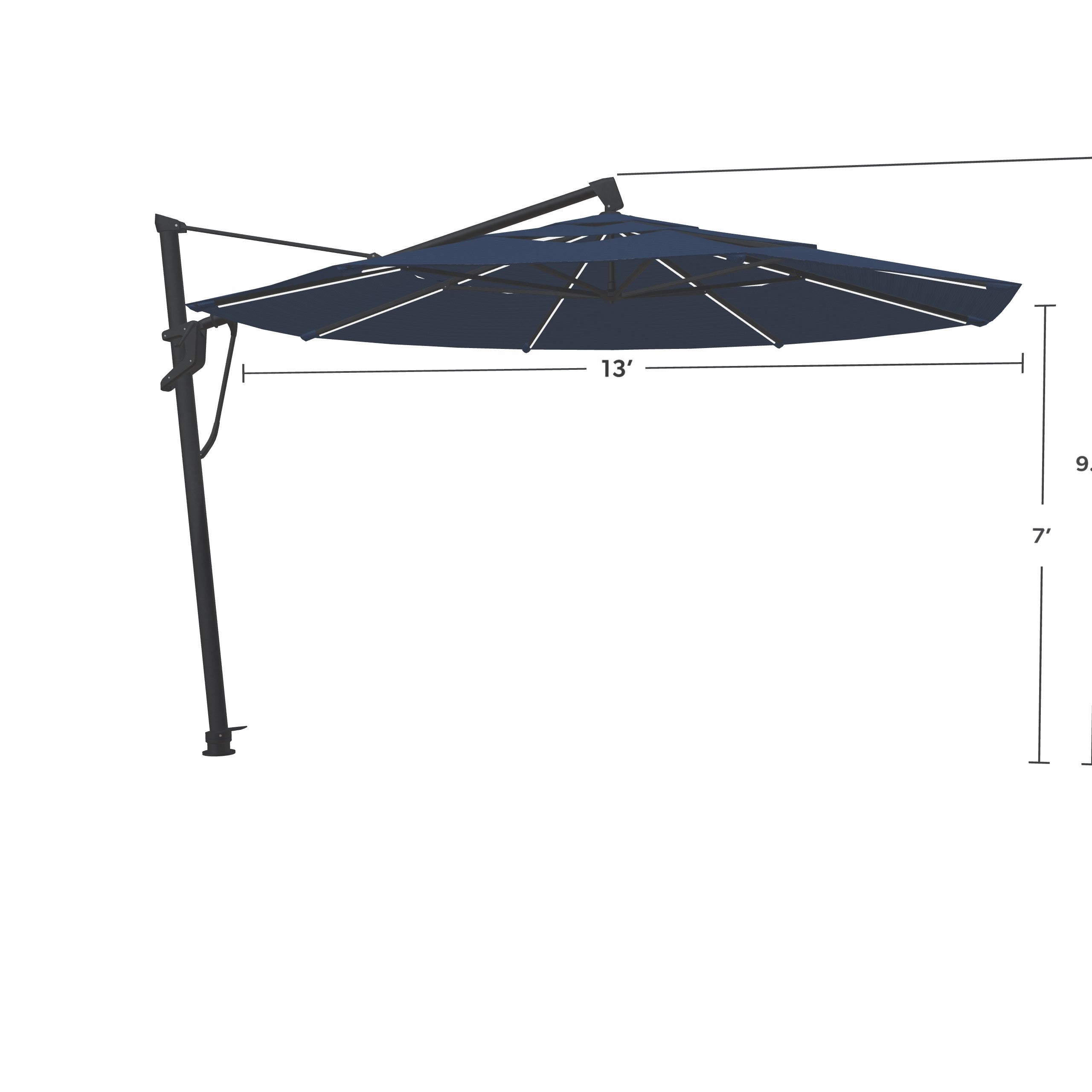 Treasure Garden Starlux AKZ Plus 13' Octagonal Cantilever Umbrella