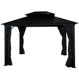 Metropolis Gazebo in Black Aluminum with Galvalume® Roof - Corriveau International