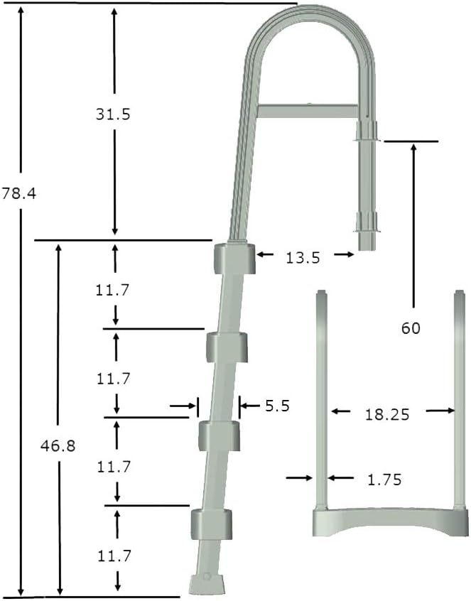 Échelle Deluxe Apollo Blanche pour piscine hors terre – Modèle SLD
