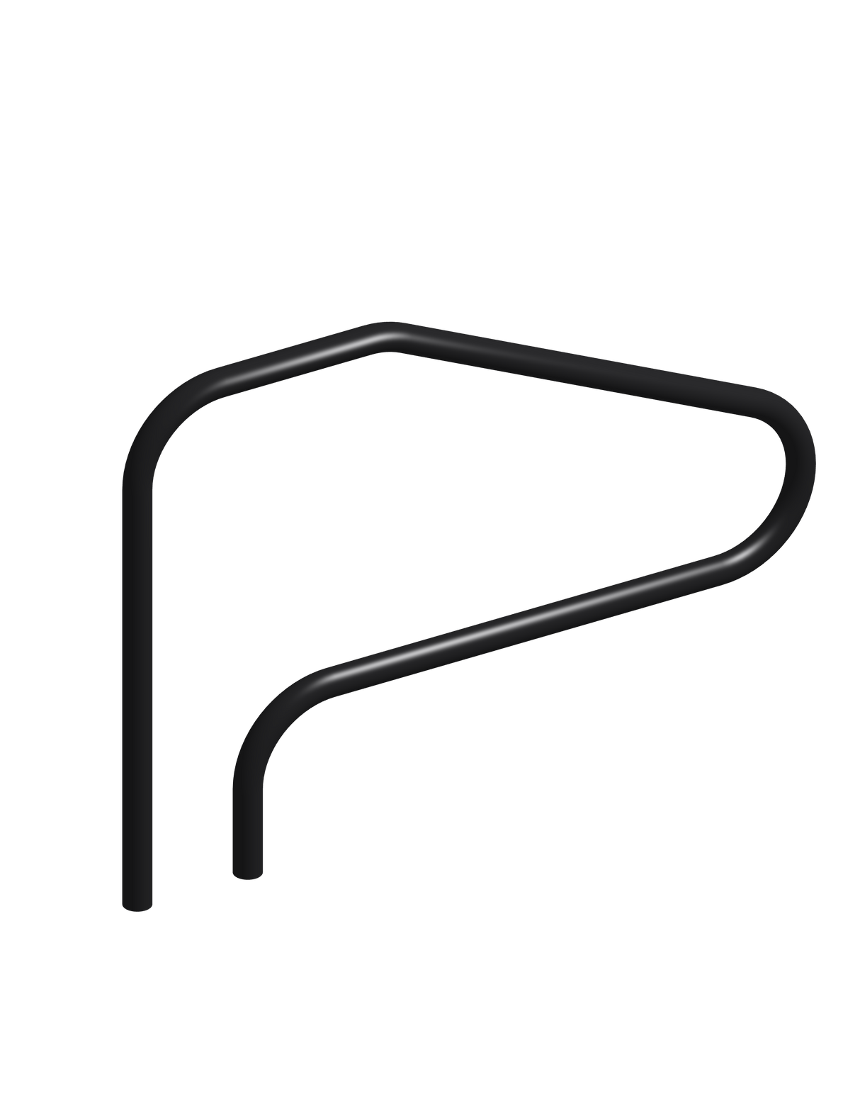 Rampe de piscine creusée Figure 4 noire – Main courante classique en acier inoxydable 304