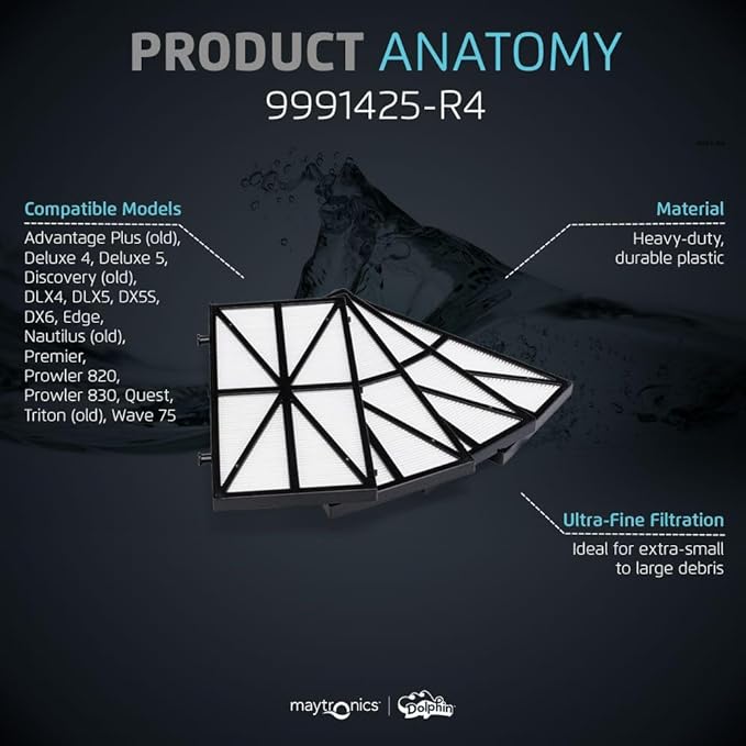 Dolphin Maytronics Pentair Genuine Replacement Part — Ultra-Fine Filter Panels (4PK) — Part Number 9991425-R4