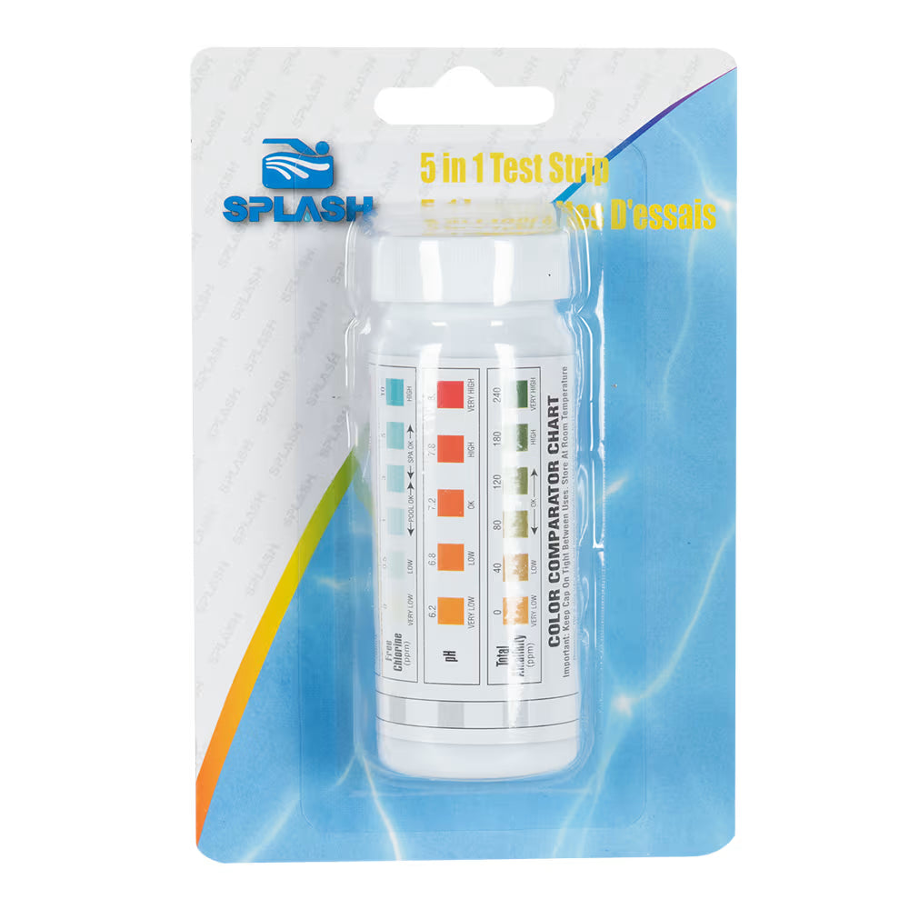 5-in-1 Water Test Strips for Pool and Spa (50 units) – OC-51BL