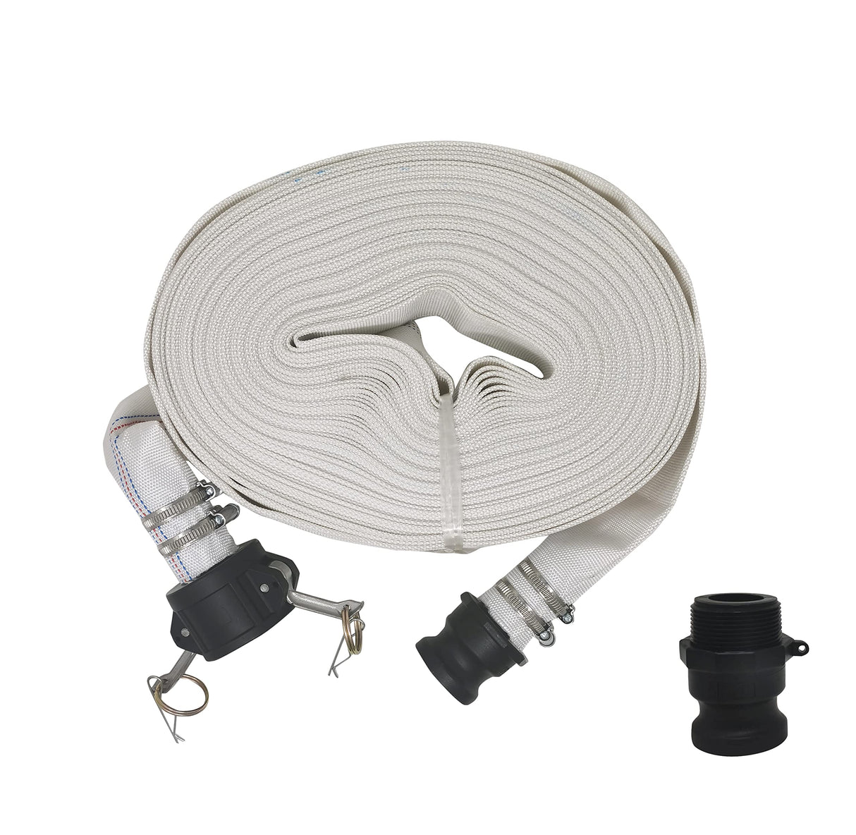 Firmhose – Drain hose "fire hose grade" 98 ft (1.5 in) with camlock NPT type-F