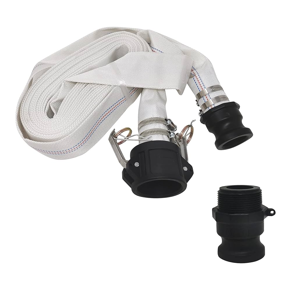 Drain hose "fire hose grade" 26 ft (1.5 in) with camlock NPT type-F