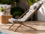 Chaise pliante Pinel Style Transit – Collection Atoll | Aluminium et coussin extérieur haut de gamme
