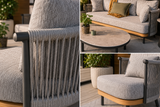 Ensemble de mobilier extérieur 4 morceaux Aziana par ATOLL – Sofa 3 places, 2 fauteuils et table basse