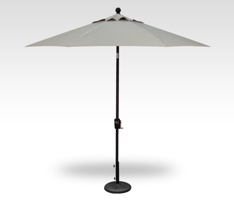 Treasure Garden 9' Parasol with Push Button Tilt – Silver Linen