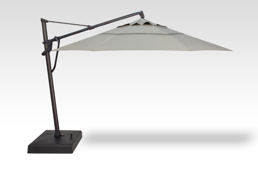 Starlux AKZ Plus Cantilever Parasol with Integrated Lighting - Treasure Garden - Silver Linen