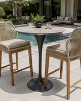 Cayo 43 in Bar High Table by Atoll – Charcoal frame and synthetic stone top