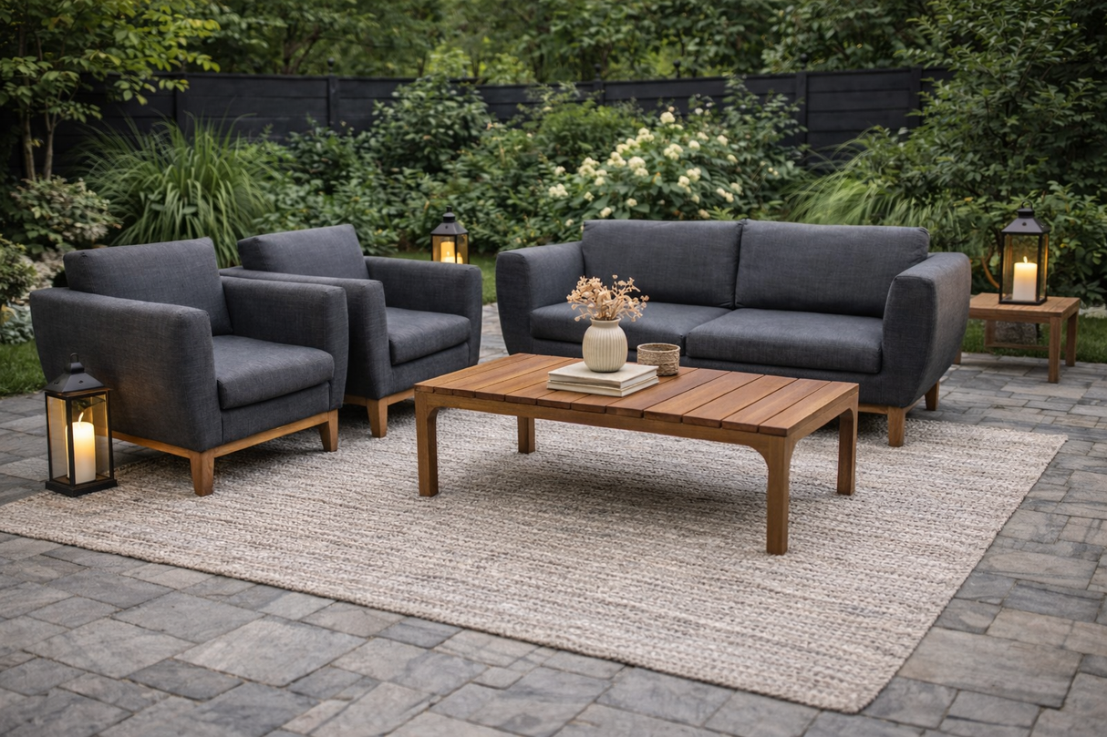 Collection Florence par HomeGarden – Mobilier Extérieur en Aluminium et Teck Brésilien