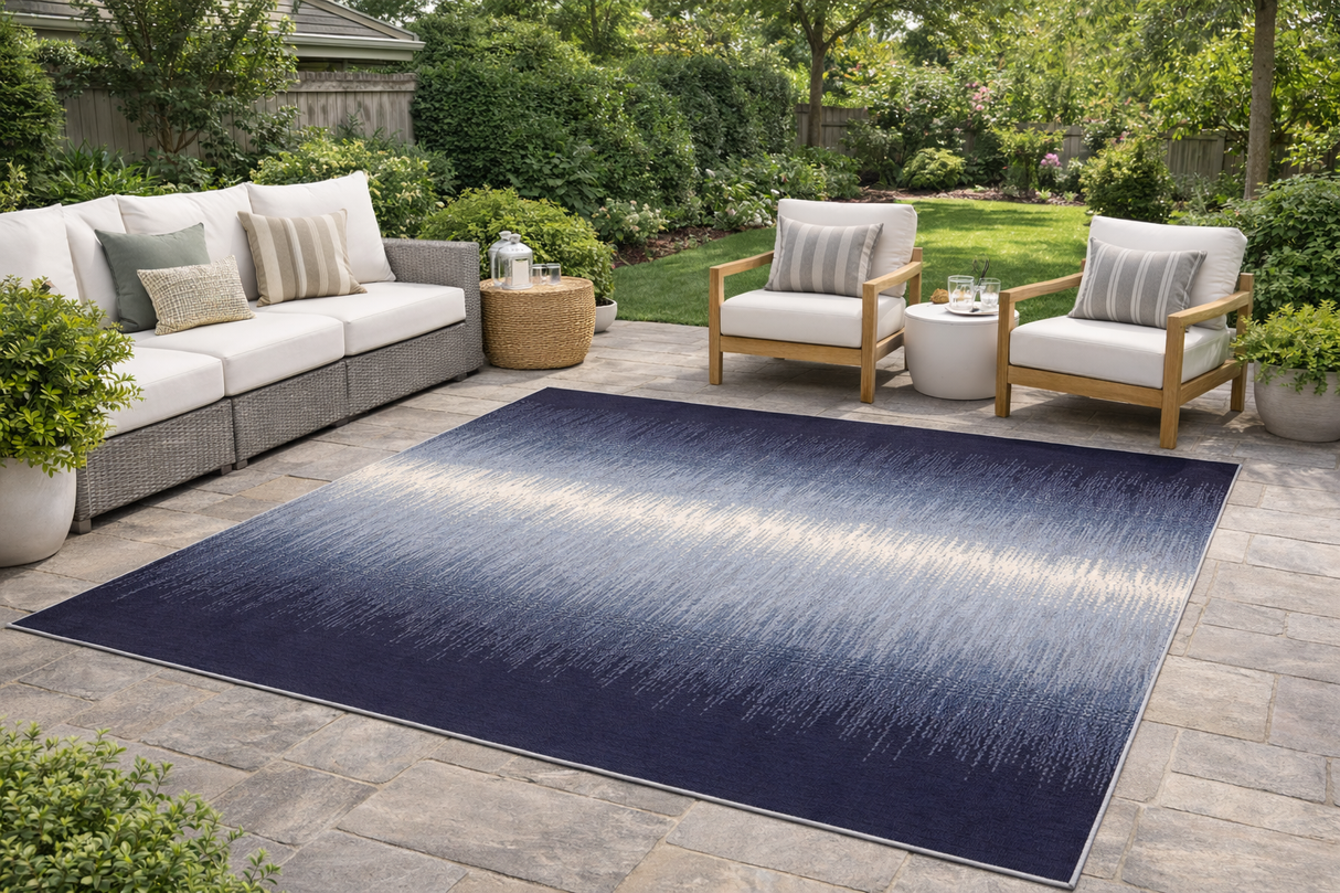 Tapis extérieur Reflections Ocean Blue – Dégradé bleu style ombré