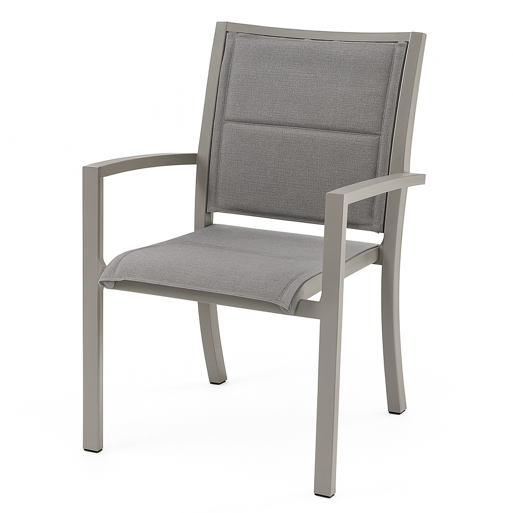 Aluminum Patio Chair – Taupe Gray Fabric