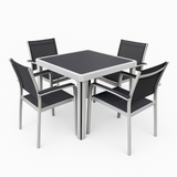 Milano Set 4 + 1 – Aluminum and Glass