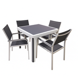 Milano Set 4 + 1 – Aluminum and Glass