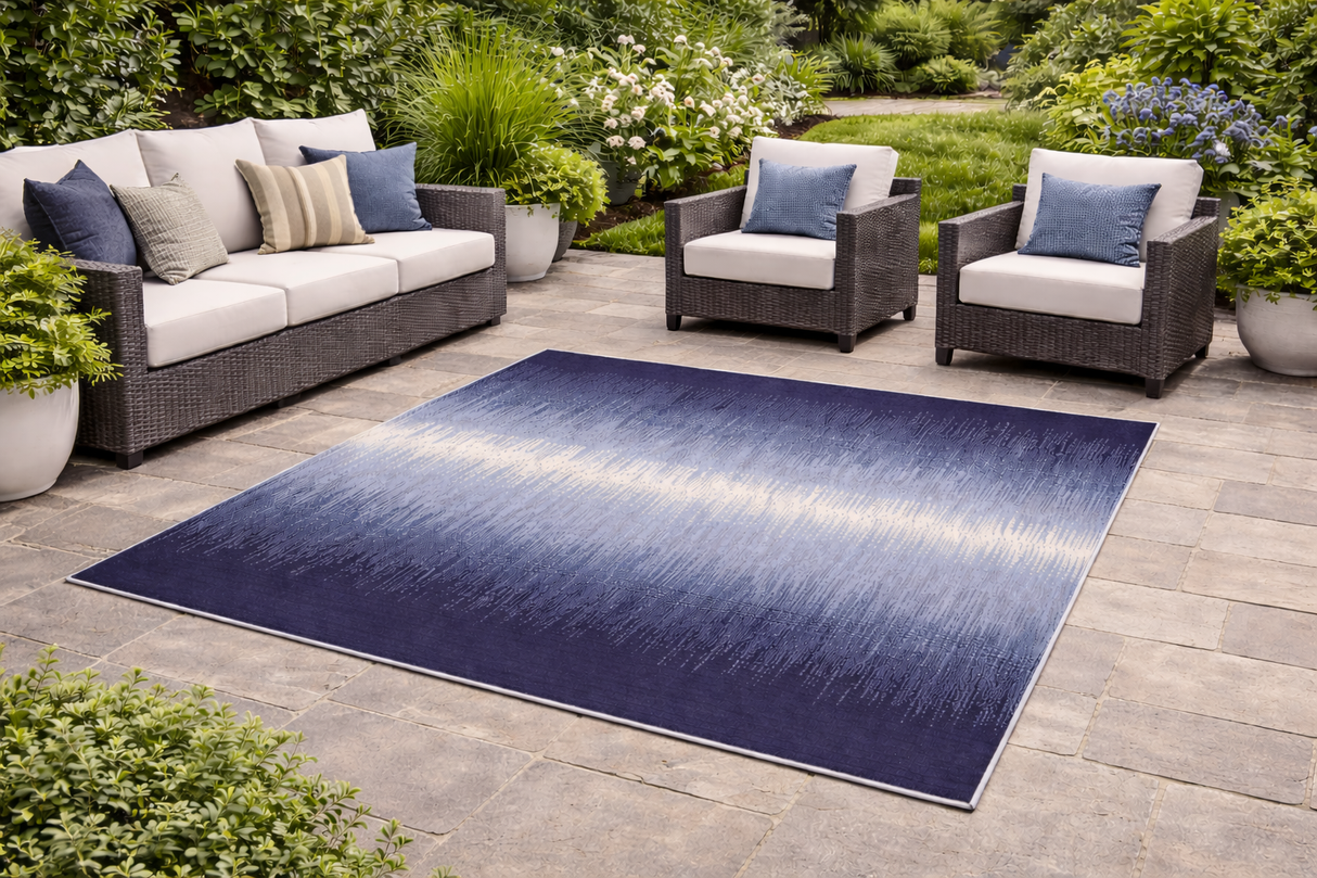Tapis extérieur Reflections Ocean Blue – Dégradé bleu style ombré