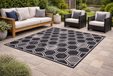 Tapis extérieur GEO Black – Motif géométrique noir