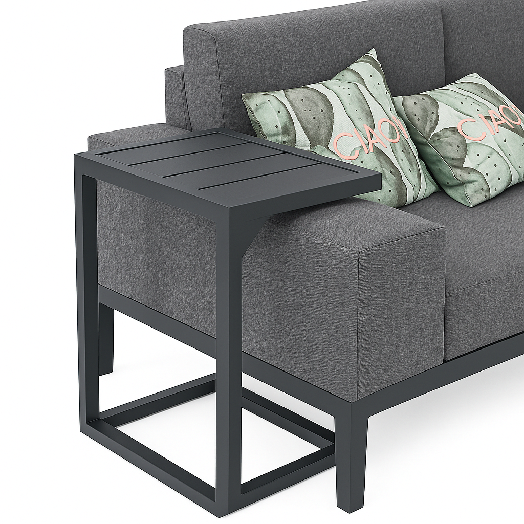 Table d'appoint en aluminium noir Moss-0832N