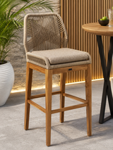 Cayo 45 in High Chair by Atoll – Aluminum, premium cordage, and Indonesian teak