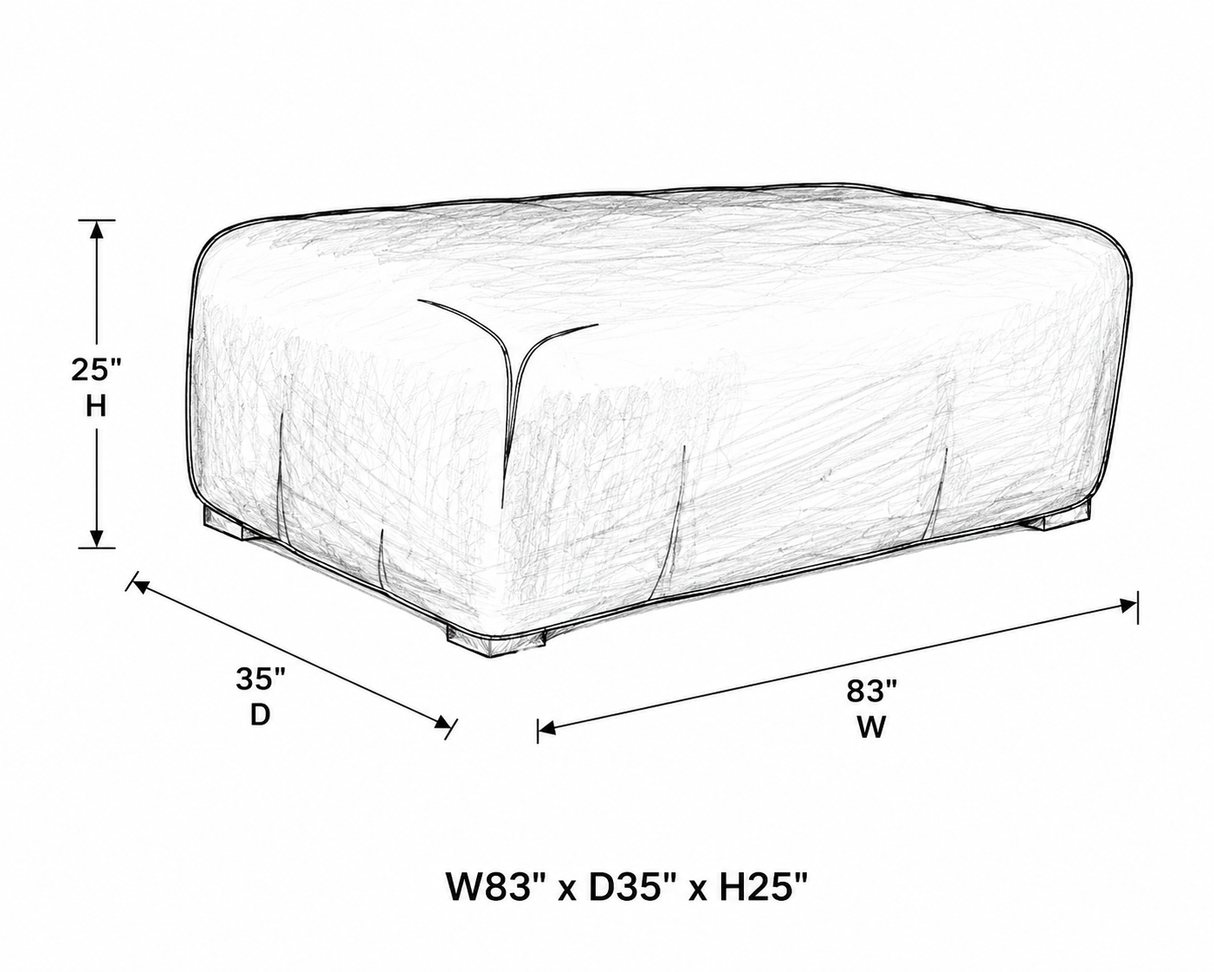 Housse Ratana pour sofa extérieur – 83 x 35 x 25 po